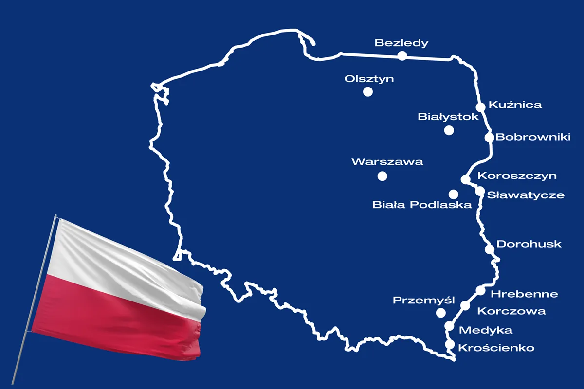 Międzynarodowe przejścia graniczne – system TF-OCR - mapa
