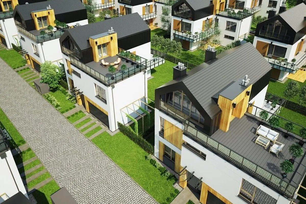 Osiedle wielorodzinne przy ulicy Stryjeńskich w Warszawie